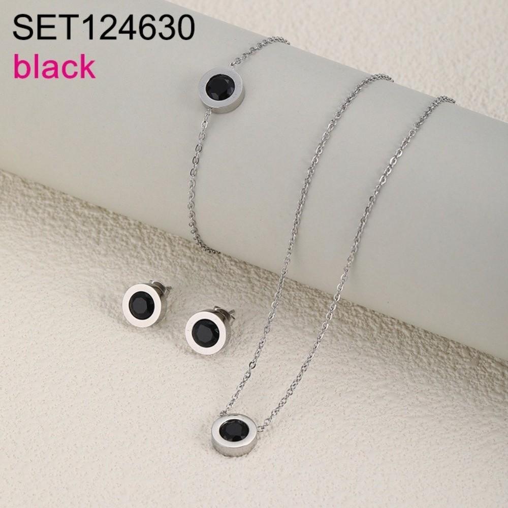 Round Crystal Stainless Steel Bracelet Coloful Moissanite Bracelet  for Gifts