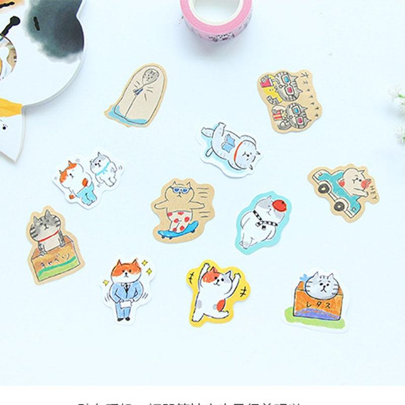30 Pcs/Lot Cute Cartoon Cat Paper Stickers Notebook Po Album Decoration Material Students Station