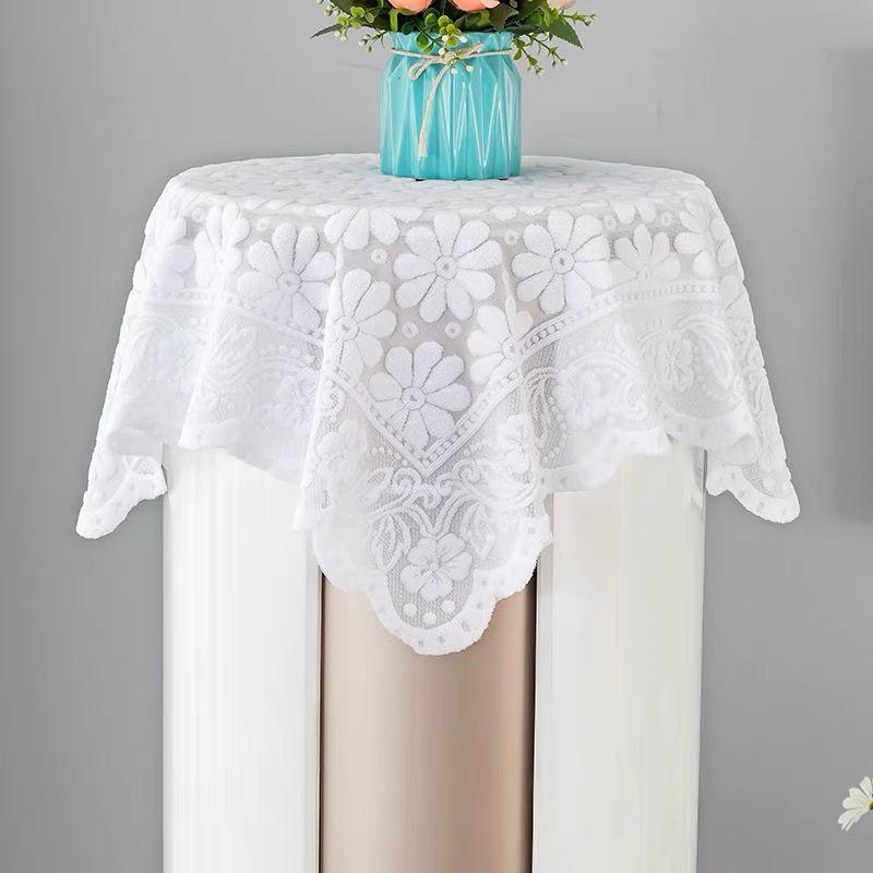 60x60cm Dust Cover Universal Lace Microwave Oven Bedside Table Cover Tea Table Decorative Cloth Home Decor