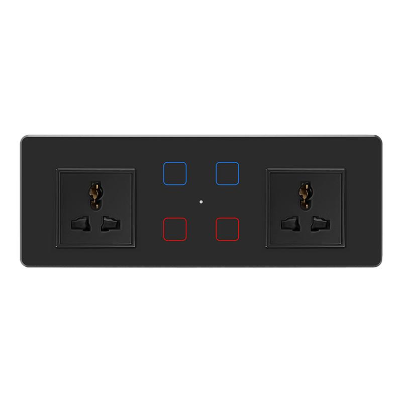 For Tuya Smart WiFi Glass Touch Panel with 4-Way Switch 10A Max. Current for Light Curtains Dimming Fan Control-Combi