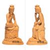 Hanro Art Carving, Maitreya Bodhisattva Statue In a Pensive Position, Wood Carving, Buddhist Altar Ornament, Hinoki Wood, Natural Wood Color (12cm H X