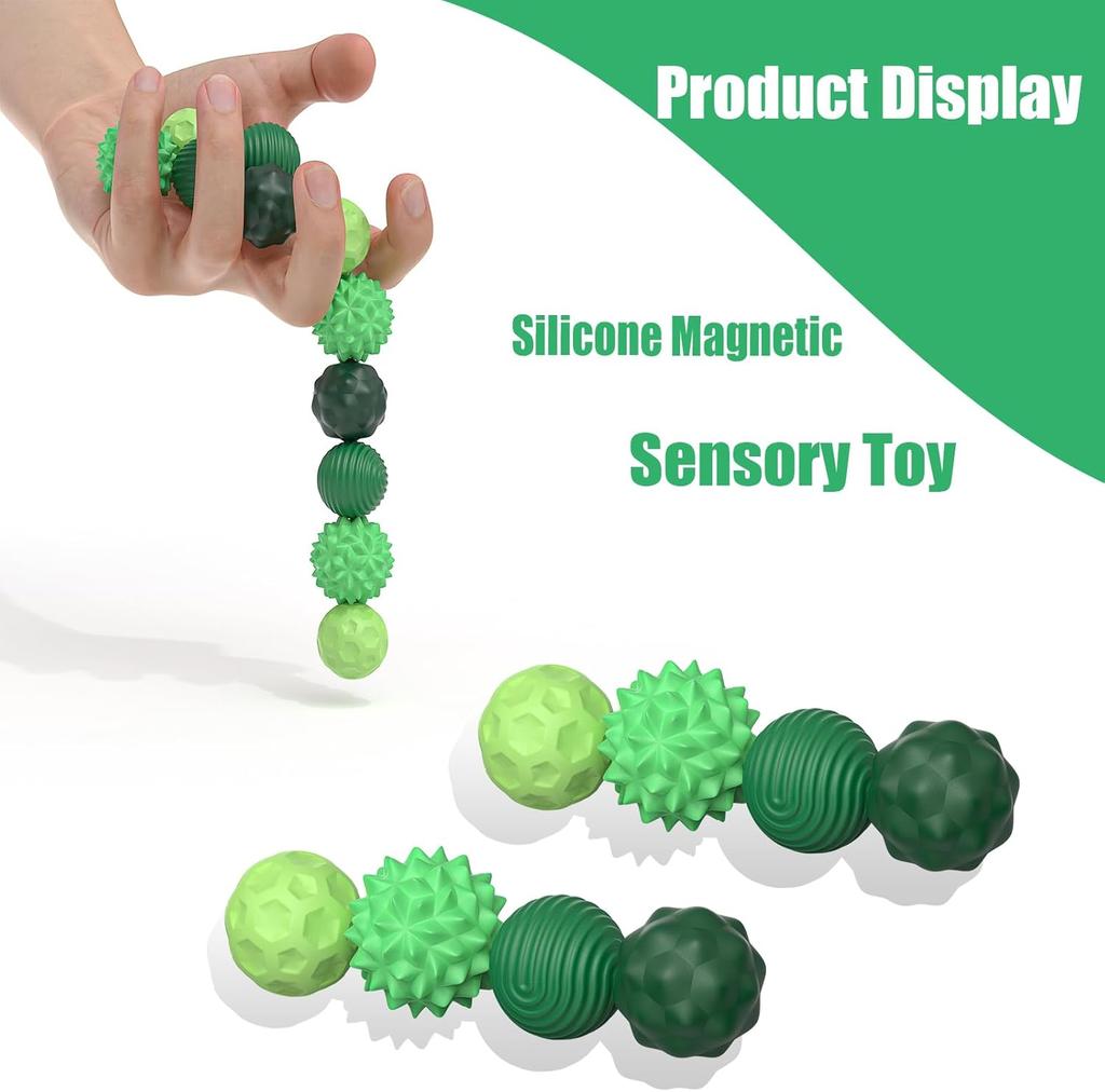 Magnetic Sensory Fidget Ball Toy, Silicone Stress Relief Toys for Adults, Teens with  Stocking Stuffers for Women Men Teen Gift