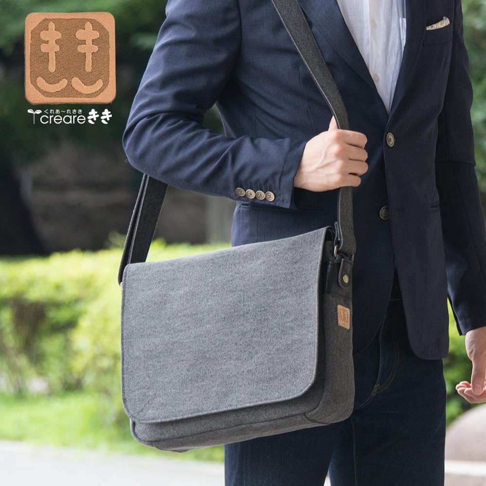 Umhängetasche für die Schulter aus Canvas mit lockerem Überschlag Schulter Toyooka [creare KIKI] Herren, Umhängetasche, Tasche, leicht, Japan, Tasche im japanischen Stil, A4,