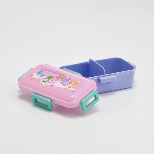 Skater Care Bears PFLB6AG-A Bento Box, 530ml, Single Tier, Made in Japan, with a 4-Point Lock for Leak-Resistant Storage, Dishwasher and Microwave Saf