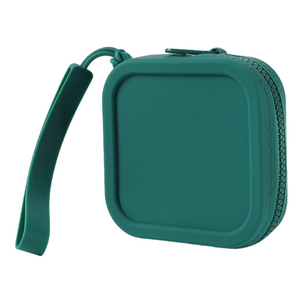 Small Square Silicone Purse Coin Bag Small Coin Wallet Small Cosmetic Bag Charging Cable Storage Case For Women Student