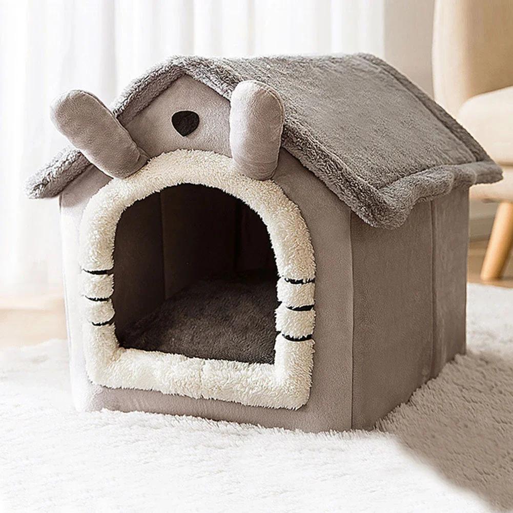 Cute Cusion Kennels PP Cotton Fluffy Dogs Room Half-Closed Puppy Sleeping Nest Foldable Home Puppy Pet Products