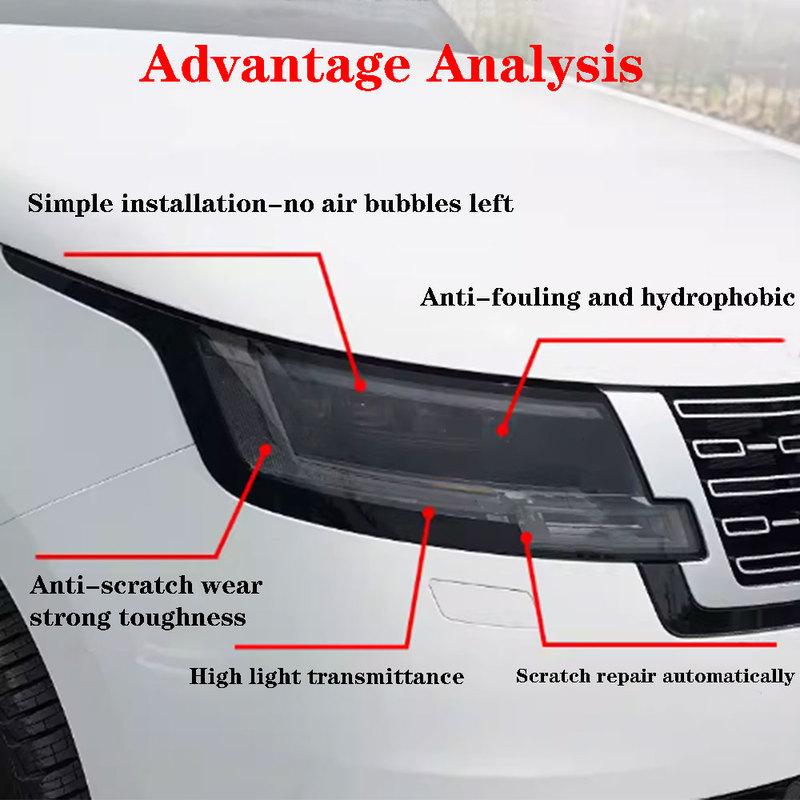 Car Headlight Protective Film For Land Rover Range Rover Evoque TPU PPF Blackened Transparent Modification Anti-scratch Sticker