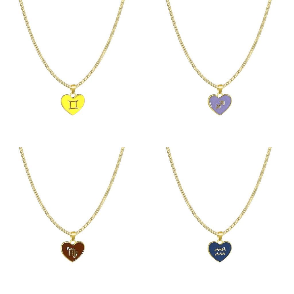 Zodiac Heart Contemporary Necklace With Layered Chain Perfect For Women Fashionable