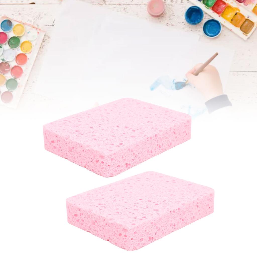2PCS Rectangle Artist Sponges High Elasticity Reusable Portable Art Water Absorbent Sponge with Storage Box for Painting