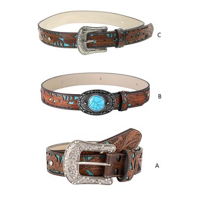Cowboy Belts For Men Western With Big Buckle Turquoise Belt Buckle Belt Leather Belt Vintage Western Belt Jeans Belt