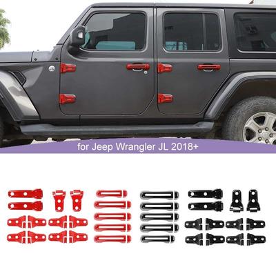 Autocollant de décoration de coque de poignée de charnière de support de roue de secours de capot de moteur de voiture ABS pour Jeep Wrangler JL 2018 Up Version 4 portes accessoires extérieurs
