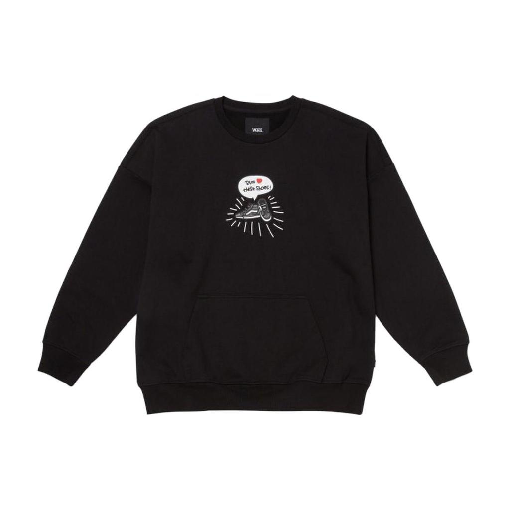 Vans X Asian Artist Collaboration Front Skate Shoe Print Crew Neck Casual Sports Long Sleeve T-Shirt Men Tops VN000EXFBLK