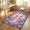 Floral Garden Theme Crystal Velvet Rug Personalized Custom Name Text Soft Floor Mat Home Decor