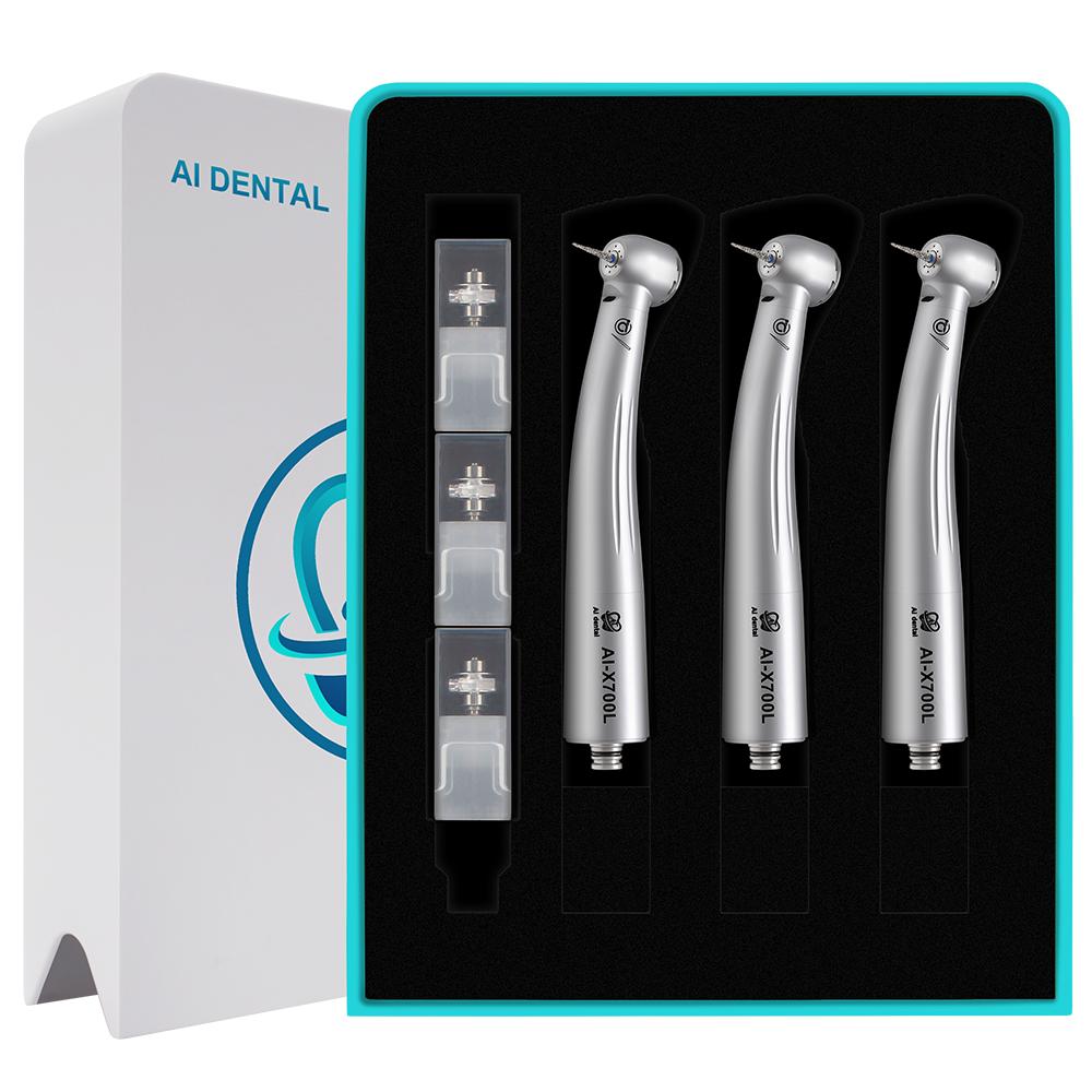 Dental Air Turbine Kit S3 3pcs N-type Connector High Speed Handpiece With Fiber Optic For Clinic