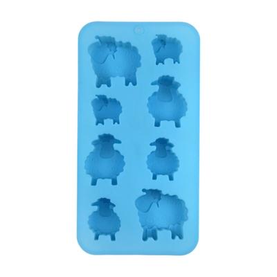 Flexible Blue Silicone Sheep Molds 20cm Food Grade Baking Tray For Ice Candy Chocolate Cake Decorations Chocolate Molds