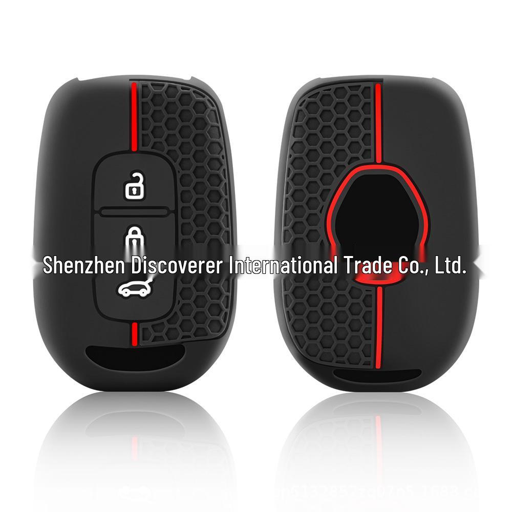 Renault Koleos 3-Button Hollow Silicone Key Cover with Honeycomb Pattern
