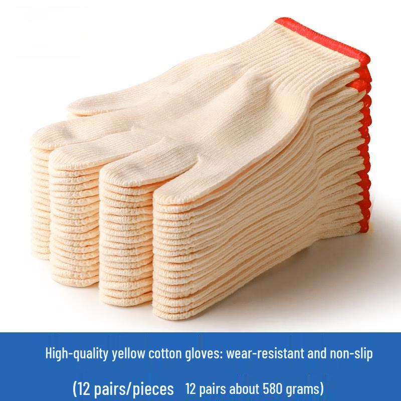 Thickened Cotton Yarn Work Gloves (50 Pairs)