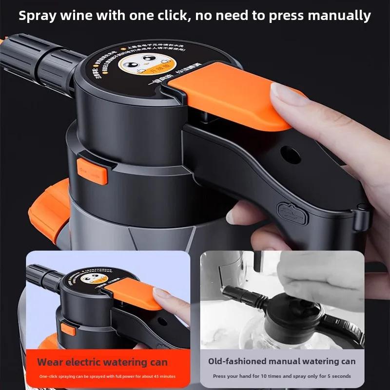 2L Professional Hand-held Electric Foam Spray, Rechargeable, Upgraded Side Filling,car Washing,watering,dog Bathing,shoe Washing