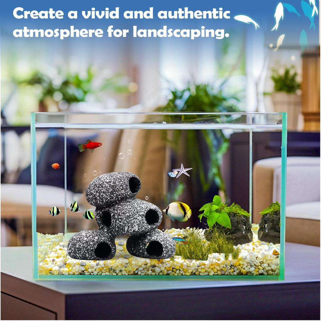 Cave For Fish Tank Shelter Tunnel Decoration Aesthetic Aquarium Cave For Shrimp Reptile Snake Terrarium Saltwater Freshwater