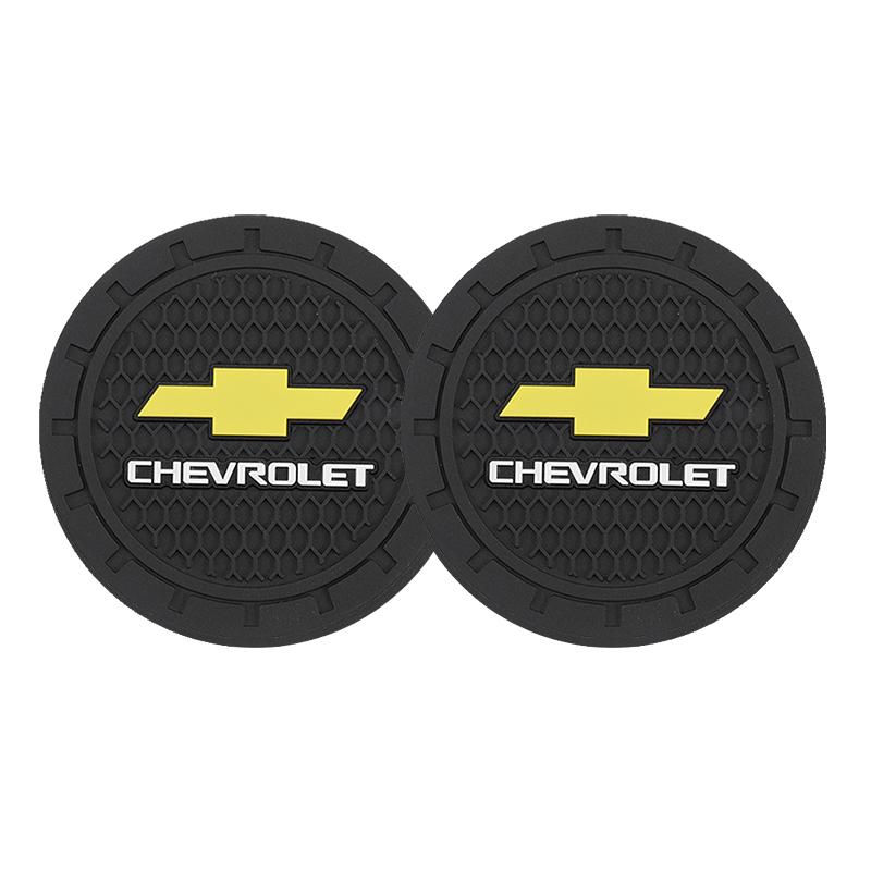 2Pcs Silicone Car Cup Mat Anti Noise Coaster Accessories For Chevrolet Spark Captiva Cruze Malibu Equinox Trax Camaro Blazer