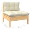 Vidaxl 12-Cz. Conjunto de Salón para Jardín, Cojines Color Crema, Pino
