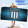 Racing Club Print Beach Towel, Large Soft Quick Dry Towel for Beach Camping Swimming