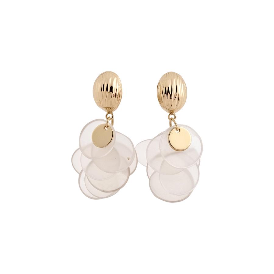 14k Gold Plated Shell Tassel Stud Earrings - Elegant Light Luxury Fashion Accessories for Women