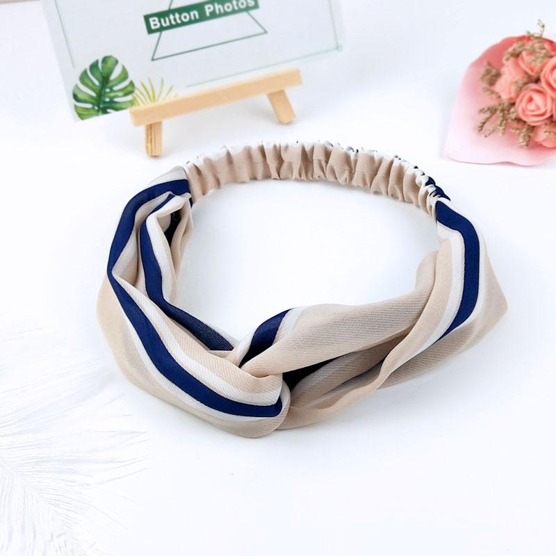 Scrunchies Frau Geknoteter Turban Haaraccessoires für Mädchen Stirnband Turban Elastisches Haarband Kopfwickel Gestreifte Haar-Scrunchies