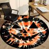 1pc Halloween Pumpkin Face Chair Carpet for Office, Round Non Slip Durable Large Size Office Carpet, Suitable for Office