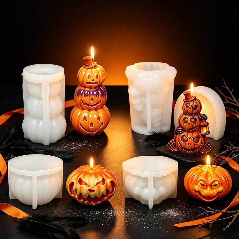 Xiaomi Halloween Ghost Rose Skull Devil Pumpkin Silicone Candle Mold DIY Aroma Soap Plaster Clay Craft Casting Home Party Decor