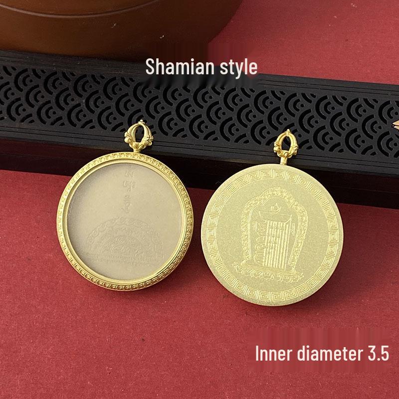 Tibetan Thangka Gold Necklace: Non-fading, Waterproof GAU Box Pendant, Multi-size Options