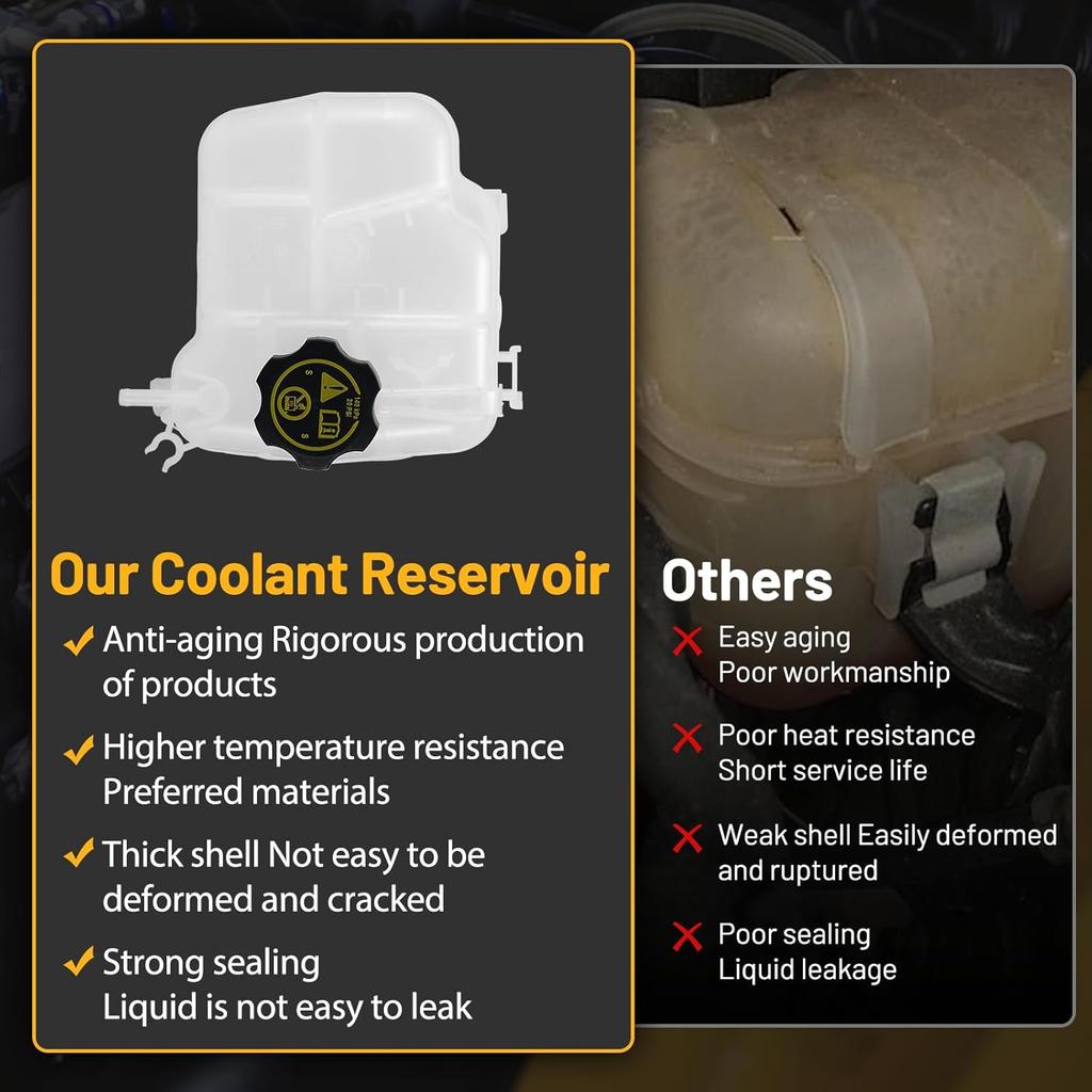 Coolant Reservoir Tank 603-383 Compatible With 2010-2016 Chevy Cruze 2012-2014 Chevy Orlando 2016- Cascada 2012-2017 Verano Replace 13256823 13465094