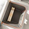 24L 40 X 30 X 20CM Foldable Storage Box with Cat Ear Window Cationic Fabric Steel Frame Organizer