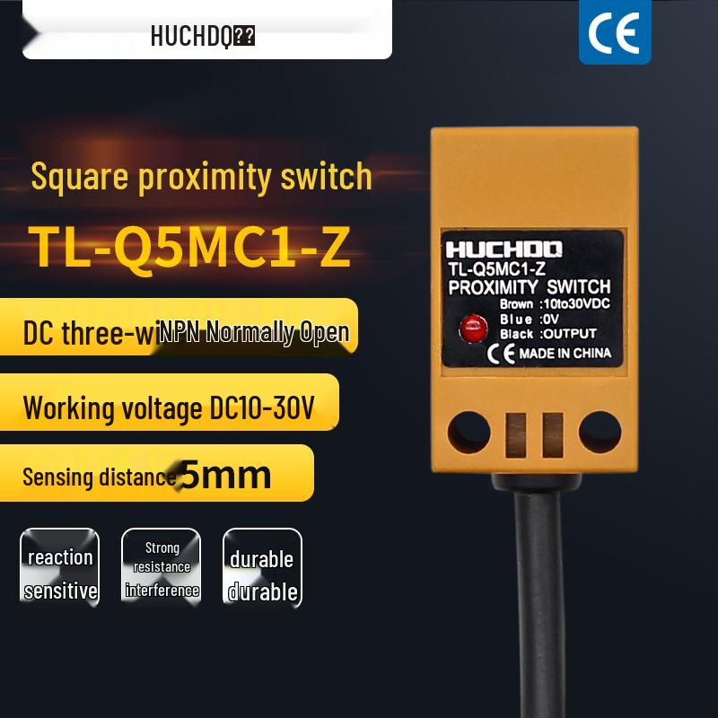 Waterproof Metal Proximity Sensor Switch, TL-Q5MC1-Z, NPN, 3-Wire, Normally Open, 24V