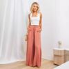 2026 European and American Cross-border Summer New Women's Clothing Wide-leg Trousers Elastic Belt Wide-leg High-waisted Long Culottes Women