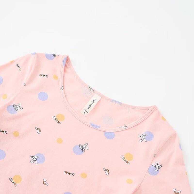 FENTENG Damen Thermo-Unterwäsche-Set aus reiner Baumwolle mit Cartoon-Print