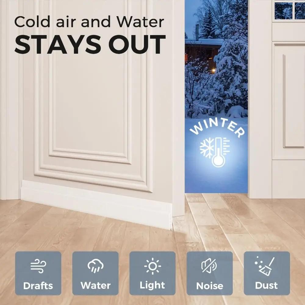 1/2Roll Door Bottom Sealing Strip Windproof Dust Stopper Guard Rain Weatherstrip Noise Reduction Insulator Sealer Home Hardware