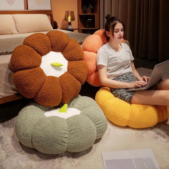 Dýňový sedák Dekorativní kulatý polštář Multifunkční podložka na podlahu Psí postel Dekorace do ložnice obývacího pokoje