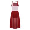 Kids Girls Mesh Overlay Ballet Contemporary Dance Dress Lyrical Leotard Costume Sleeveless Dresses