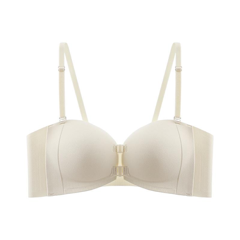 Versatile beauty back strapless front buckle underwear women's non-slip gathering small breasts show big summer thin chest wrapping invisible bra cove