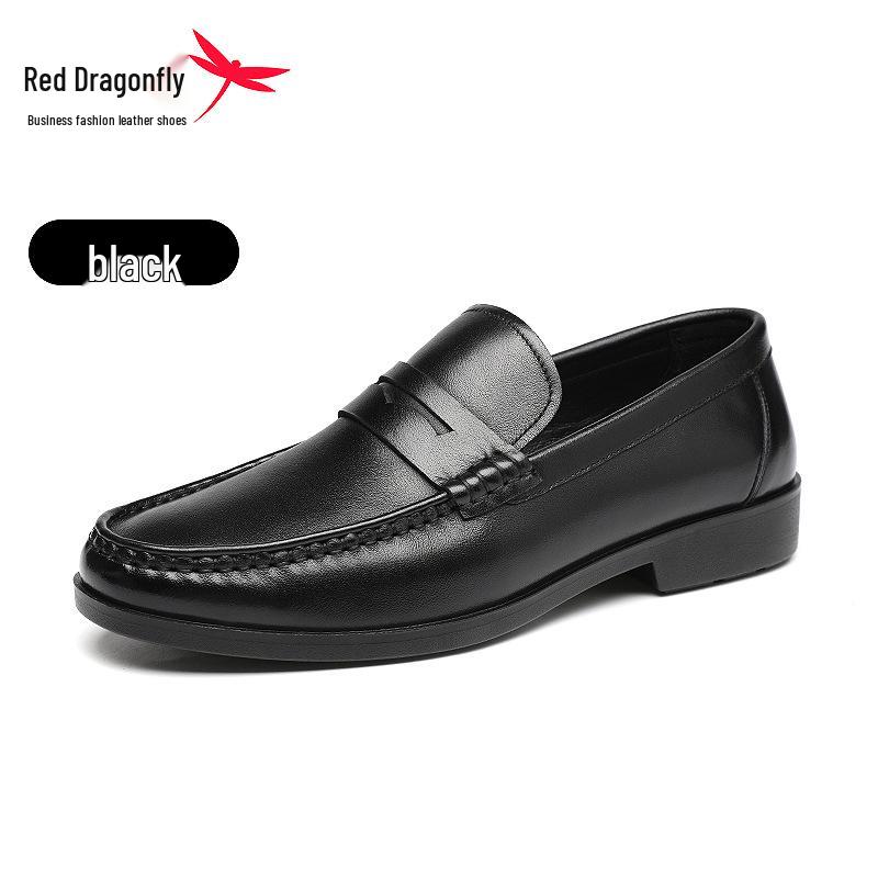 Red Dragonfly Men s Genuine Leather Loafers: Autumn Cowhide One-Piece British Driving Shoes 40