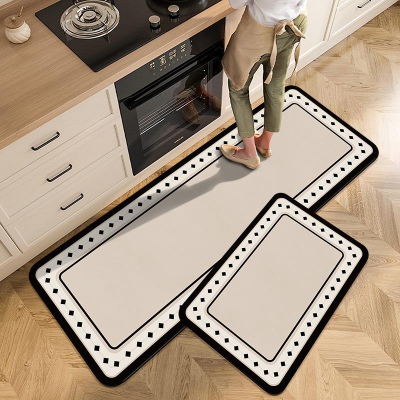 Vintage Floral Kitchen Carpet Mat Non-slip Rug Home Decoration Retro Pattern Anti-fatigue Floor Mats for Kitchen Bathroom Carpet