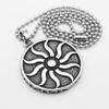 Fashion Sun-god 316L Stainless Steel Flame Pendant Necklace for Men Silver