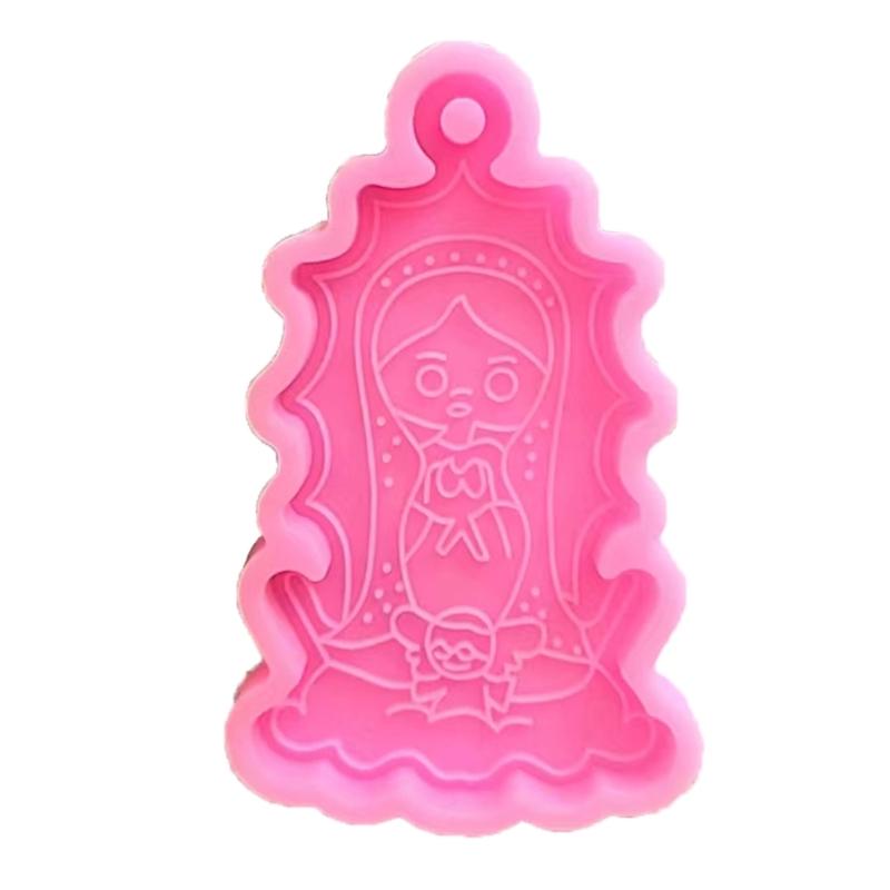 Silicone Mold Epoxy Resin Casting Mould for Making Nun Shaped Keychains Backpack Decorations and Religious Pendants