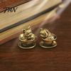 Miniature Cat Figurines for Fairy Gardens Teacup Statue, Cute Brass Dog Figurine, Collectible Desktop Pet Statues Collectable Animal DIY Craft,
