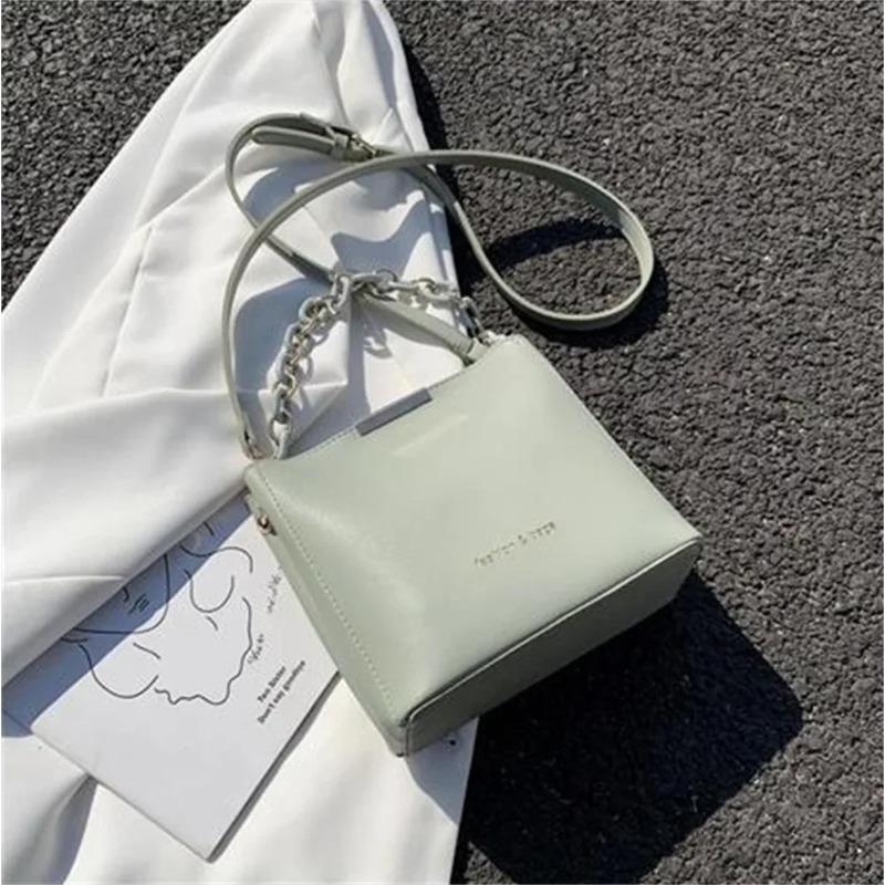 

Модная сумка-цепочка, универсальные сумки через плечо, белая сумка-ведро для отдыха, роскошная женская сумка, женская маленькая квадратная сумка-тоут зелёный