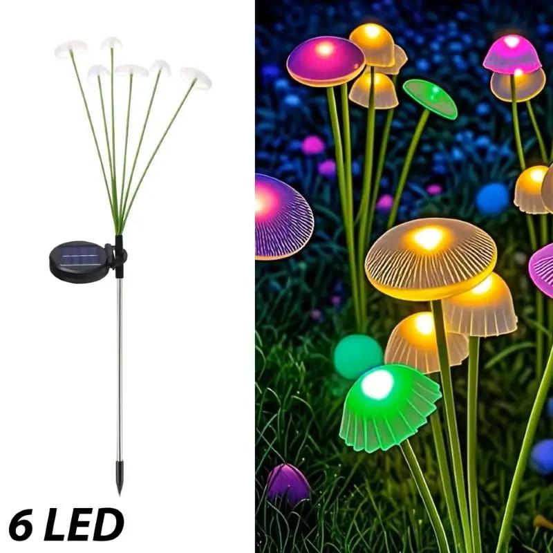 Solar Jellyfish Lights Mushroom Ground Plug Atmosphere Light Garden Decoration Lawn Lighting
