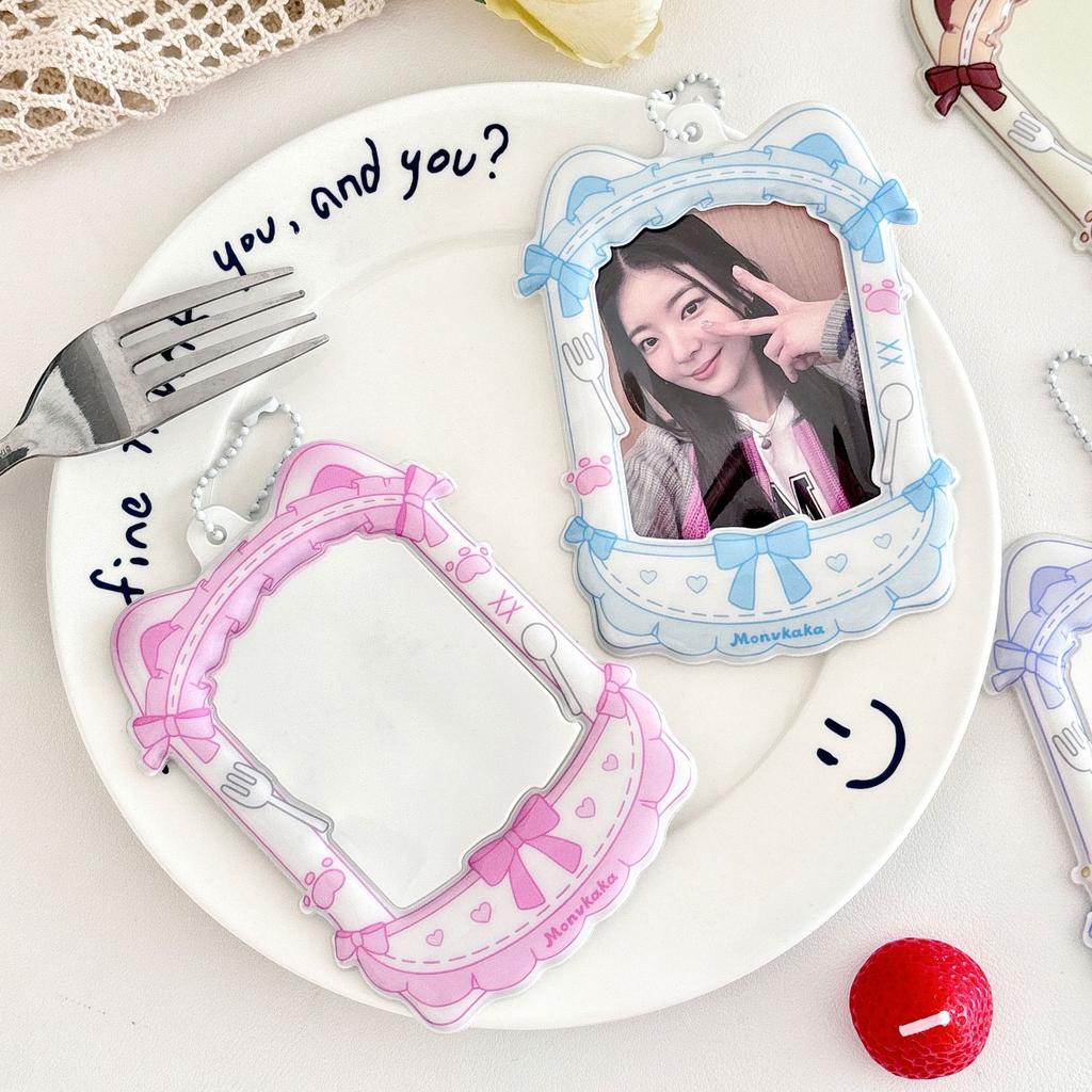 Cute Kitten Photocard Holder Keychain Photo Card Holders 2.1x2.7 Inch ID Badge Holder Bus Card Credit ID Bank Card Holder