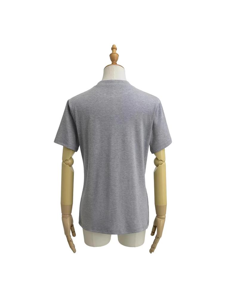 Women's Basic Round Neck Loose Short Sleeve T-shirt, Elegant Versatile Casual Pullover Top