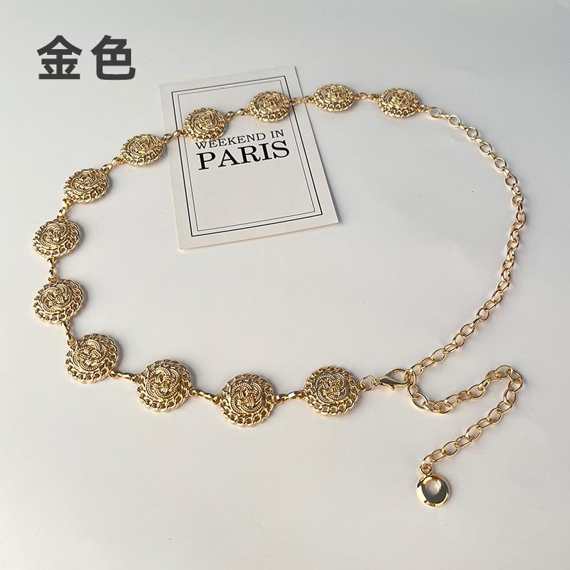 Retro Ethnic Style Metal Waist Chain Women'S Belt Dress Skirt Decoration Looking Thin Woman